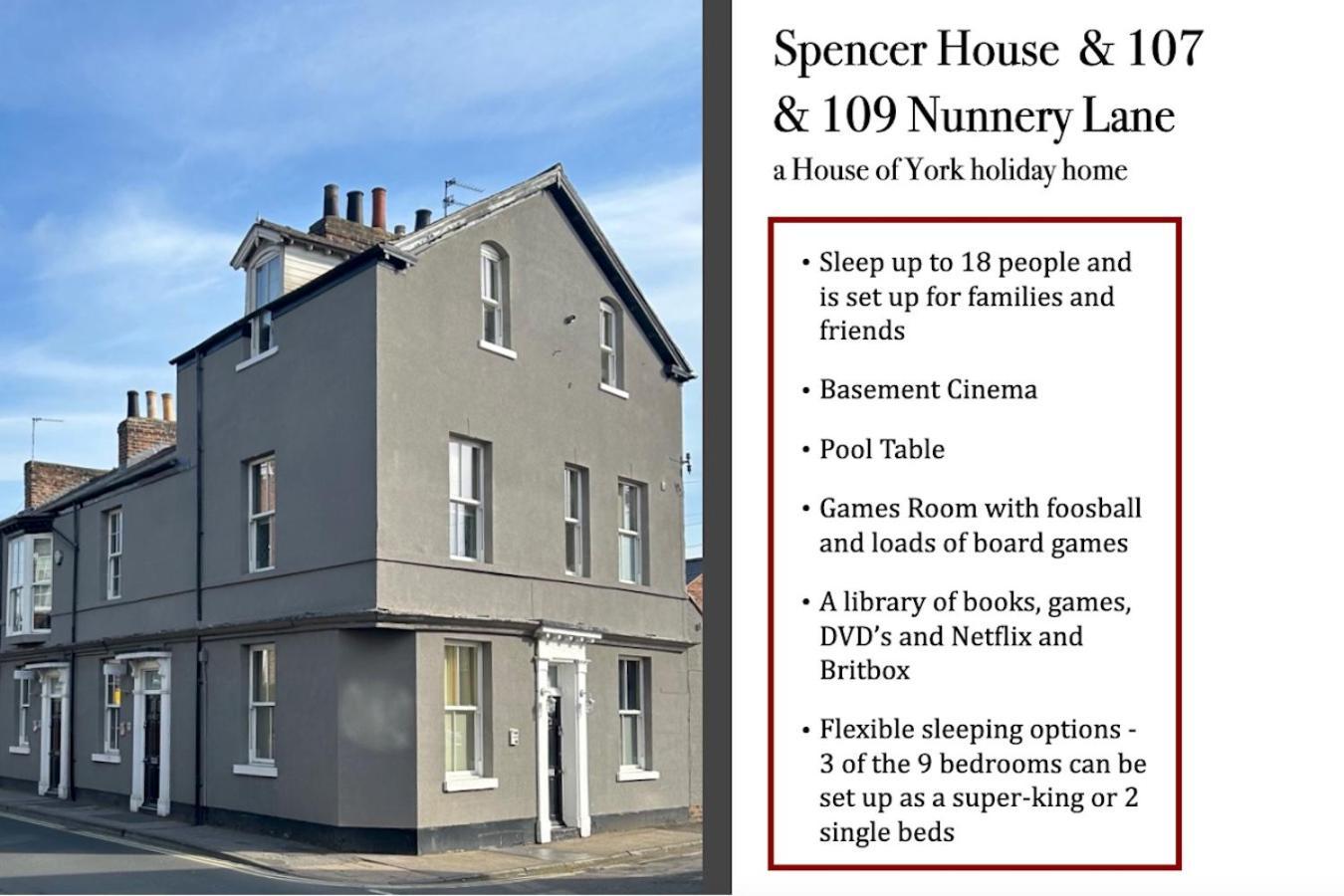 요크 Spencer House & 107 & 109 Nunnery Lane 빌라 외부 사진